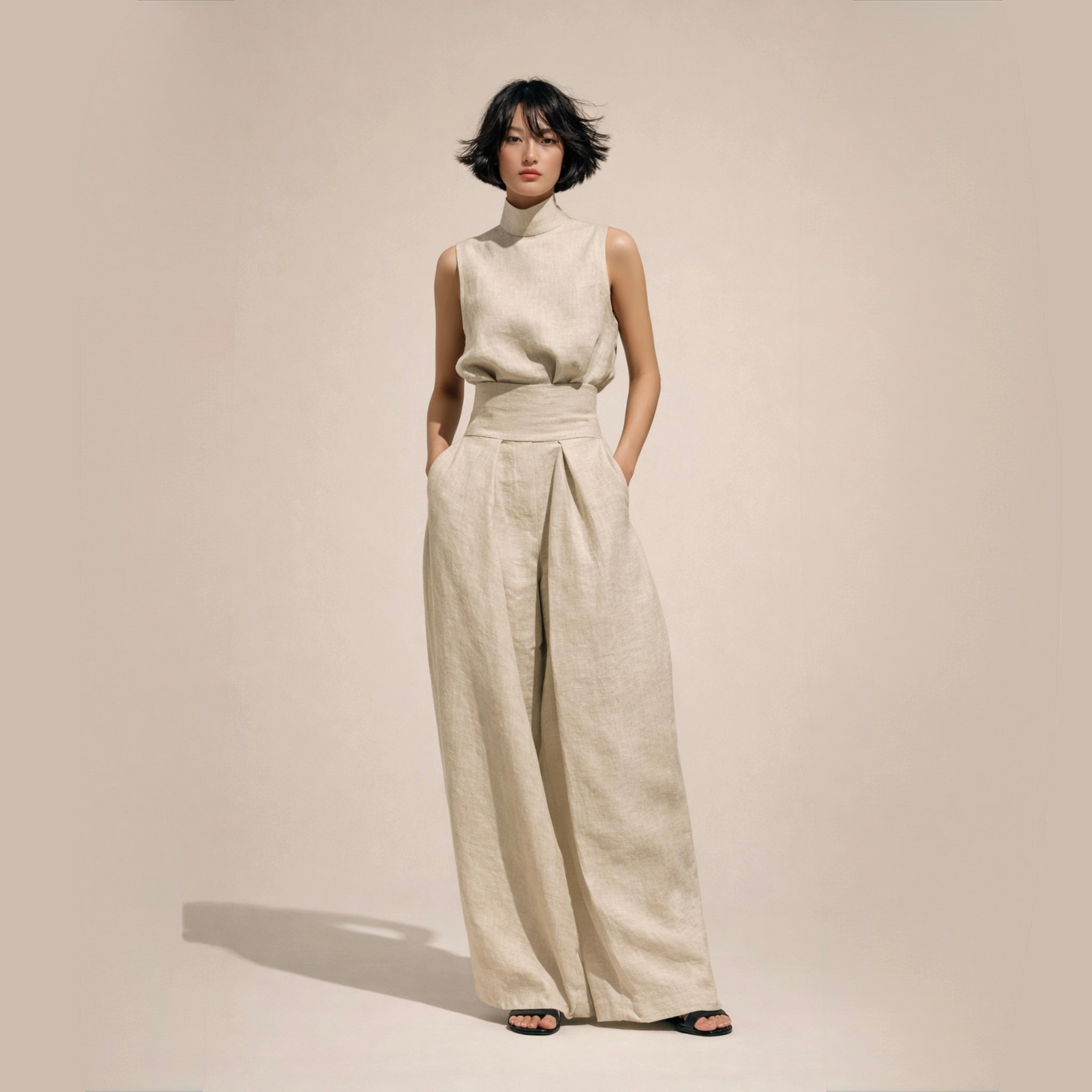 Elegantiškas Jumpsuit'as su Aukštu Liemeniu