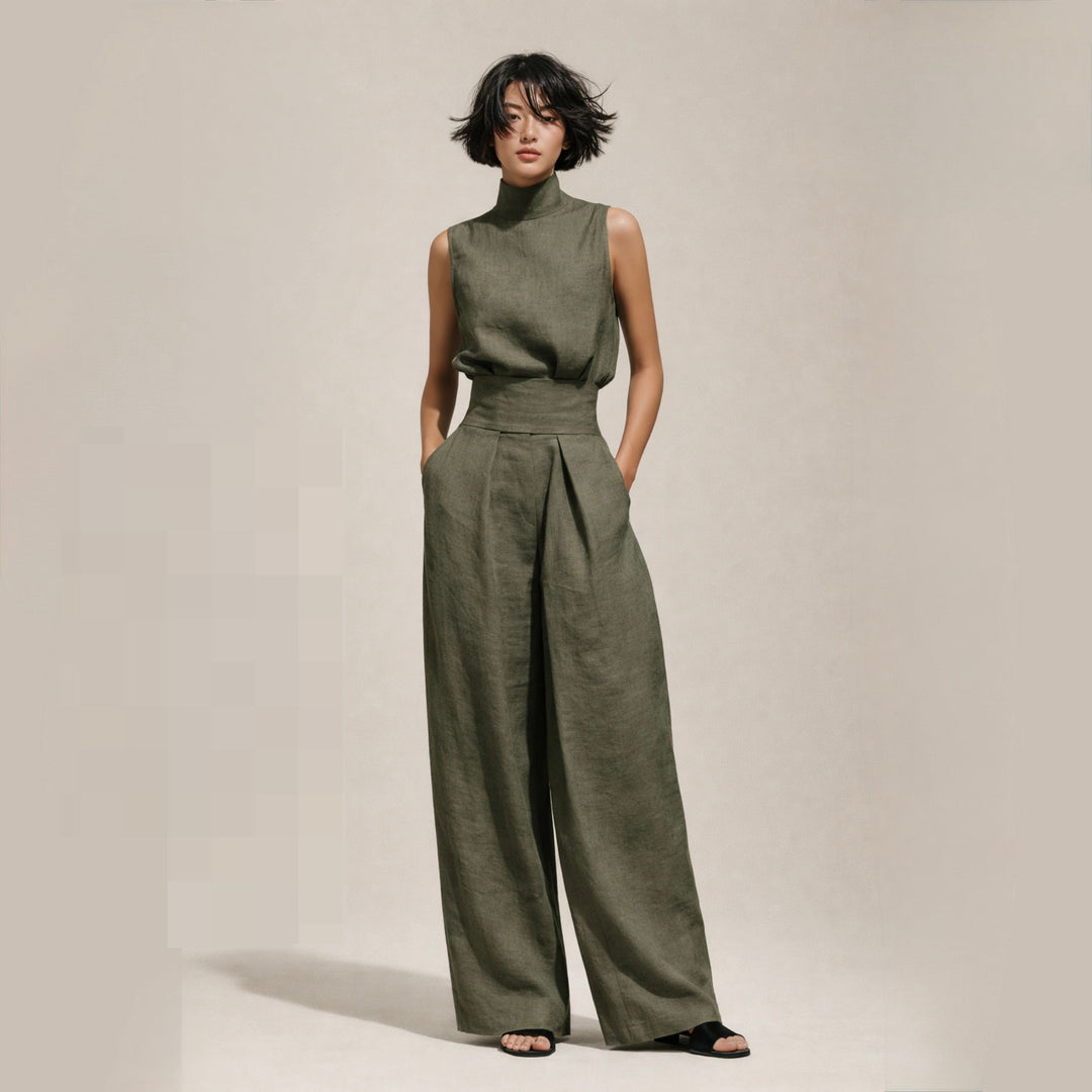 Elegantiškas Jumpsuit'as su Aukštu Liemeniu