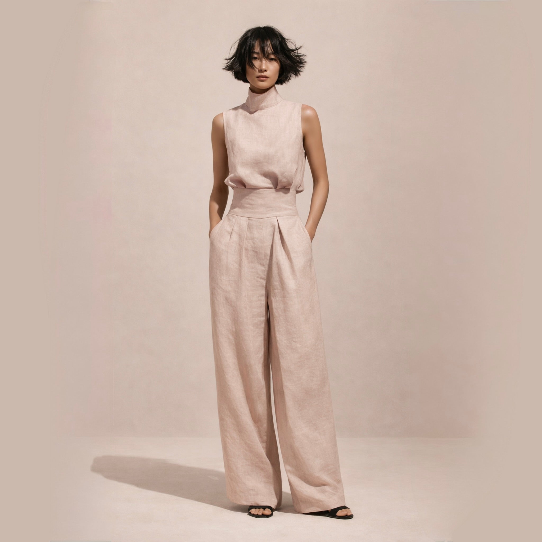 Elegantiškas Jumpsuit'as su Aukštu Liemeniu